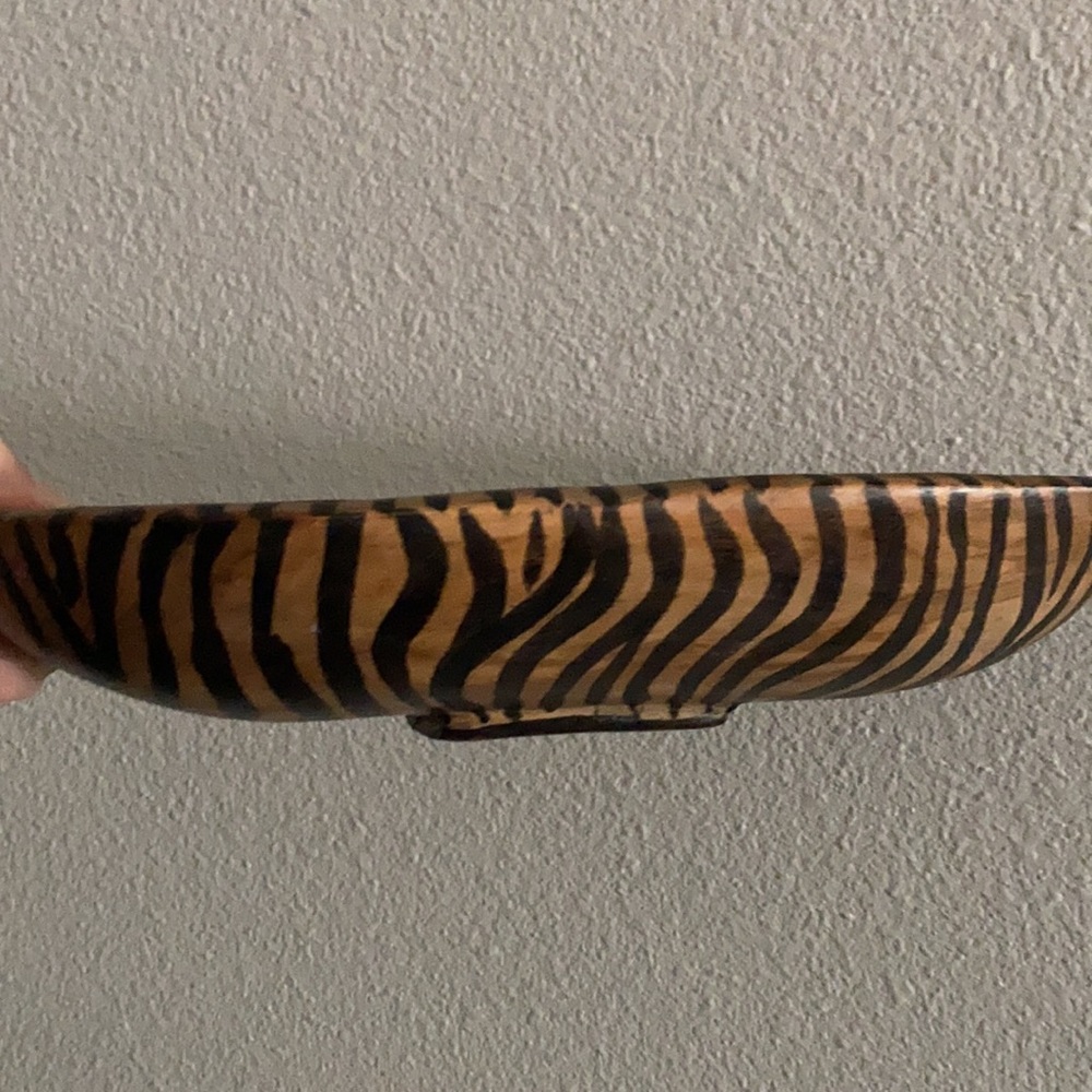 Decorative Zebra-Stripe Accent Tray - Brown & Black - Picture 4 of 11